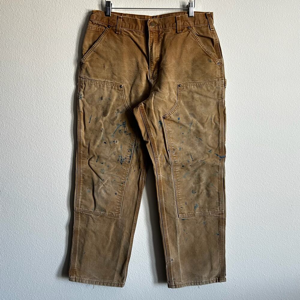 Carhartt B136 BRN brown double knee work wear carpenter pants